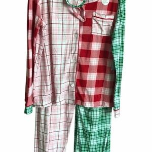 Tahari Kids Red and Green Plaid Pajama Set